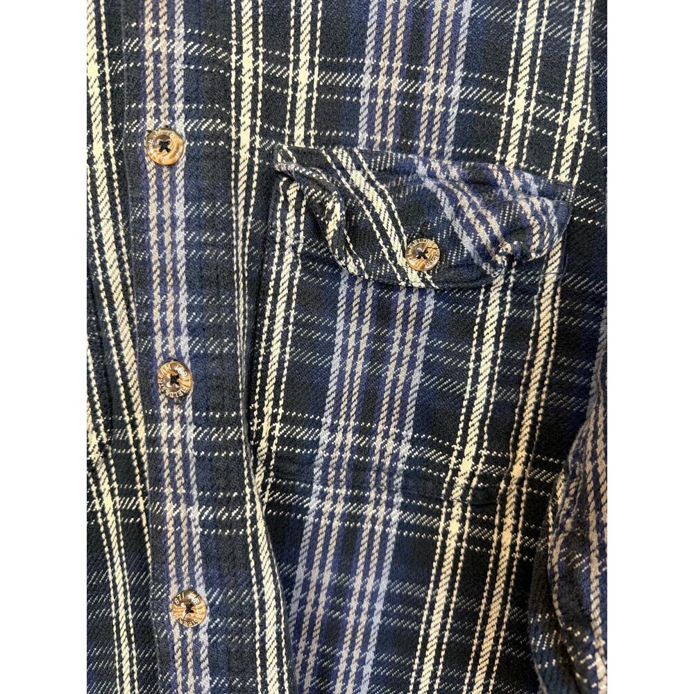 Field & Stream Blue White Plaid Button Up Flannel Cotton Long Sleeve Shirt M - Picture 4 of 8